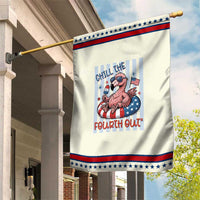 Chill The Fourth Out Patriotic Garden Flag Flamerica Flamingo 4th Of July