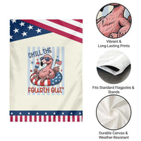 Chill The Fourth Out Patriotic Garden Flag Flamerica Flamingo 4th Of July