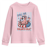 Chill The Fourth Out Youth Sweatshirt Flamerica Flamingo 4th Of July