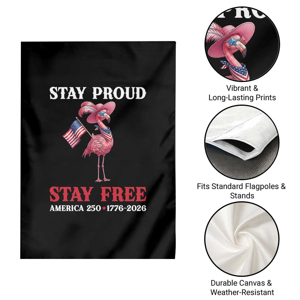 250 Years Anniversary Garden Flag Flamingo 4Th Of July Patriotic USA Independence Flamerica