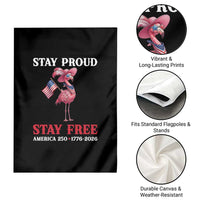 250 Years Anniversary Garden Flag Flamingo 4Th Of July Patriotic USA Independence Flamerica