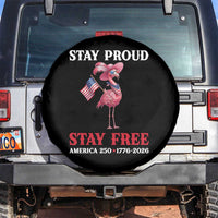 250 Years Anniversary Spare Tire Cover Flamingo 4Th Of July Patriotic USA Independence Flamerica