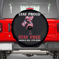 250 Years Anniversary Spare Tire Cover Flamingo 4Th Of July Patriotic USA Independence Flamerica