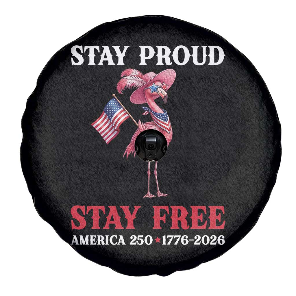 250 Years Anniversary Spare Tire Cover Flamingo 4Th Of July Patriotic USA Independence Flamerica