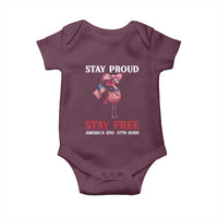 250 Years Anniversary Baby Onesie Flamingo 4Th Of July Patriotic USA Independence Flamerica