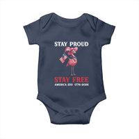 250 Years Anniversary Baby Onesie Flamingo 4Th Of July Patriotic USA Independence Flamerica