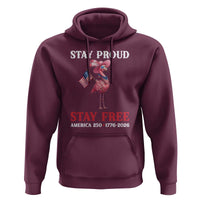 250 Years Anniversary Hoodie Flamingo 4Th Of July Patriotic USA Independence Flamerica
