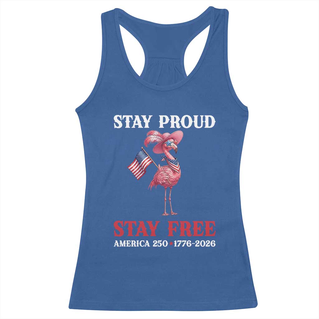 250 Years Anniversary Racerback Tank Top Flamingo 4Th Of July Patriotic USA Independence Flamerica