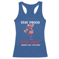 250 Years Anniversary Racerback Tank Top Flamingo 4Th Of July Patriotic USA Independence Flamerica