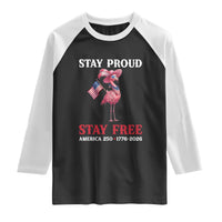 250 Years Anniversary Raglan Shirt Flamingo 4Th Of July Patriotic USA Independence Flamerica