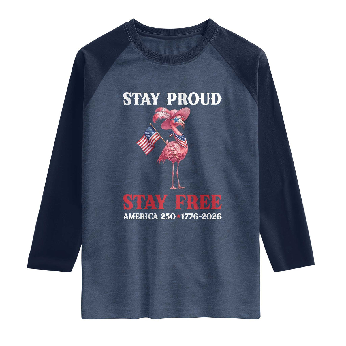 250 Years Anniversary Raglan Shirt Flamingo 4Th Of July Patriotic USA Independence Flamerica