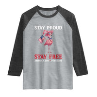 250 Years Anniversary Raglan Shirt Flamingo 4Th Of July Patriotic USA Independence Flamerica