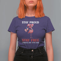 250 Years Anniversary T Shirt For Women Flamingo 4Th Of July Patriotic USA Independence Flamerica