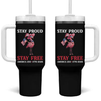 250 Years Anniversary Tumbler With Handle Flamingo 4Th Of July Patriotic USA Independence Flamerica