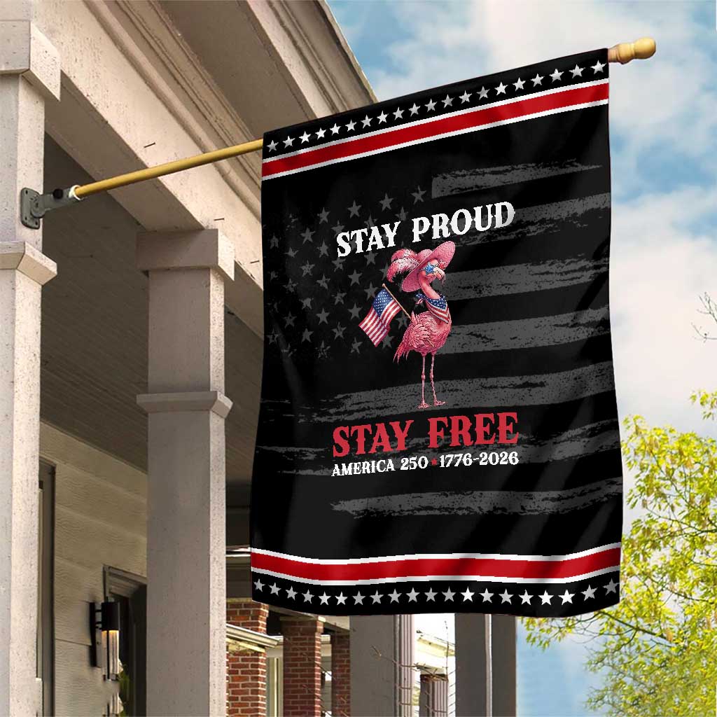 250 Years Anniversary Patriotic Garden Flag Flamingo 4Th Of July USA Independence Flamerica
