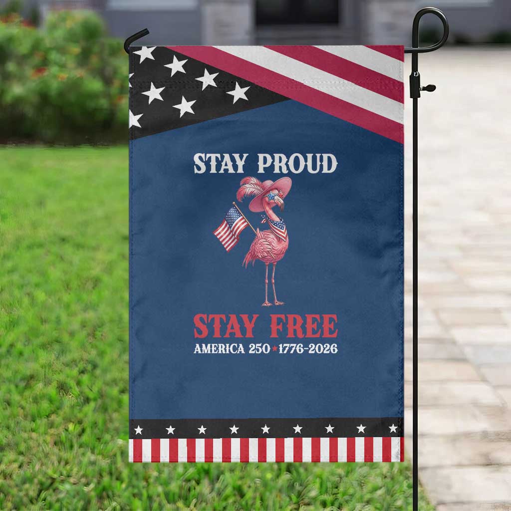 250 Years Anniversary Patriotic Garden Flag Flamingo 4Th Of July USA Independence Flamerica