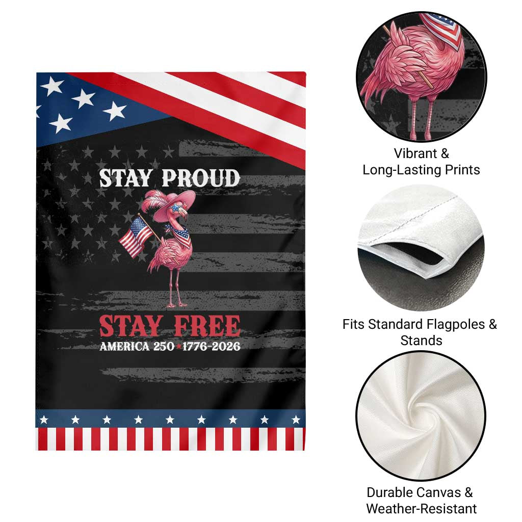 250 Years Anniversary Patriotic Garden Flag Flamingo 4Th Of July USA Independence Flamerica