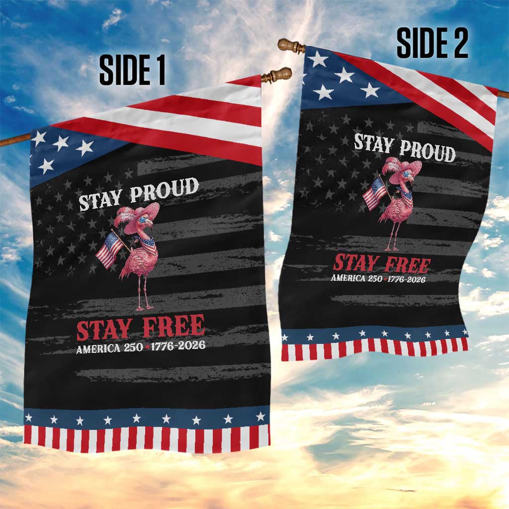250 Years Anniversary Patriotic Garden Flag Flamingo 4Th Of July USA Independence Flamerica