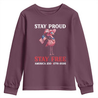 250 Years Anniversary Youth Sweatshirt Flamingo 4Th Of July Patriotic USA Independence Flamerica