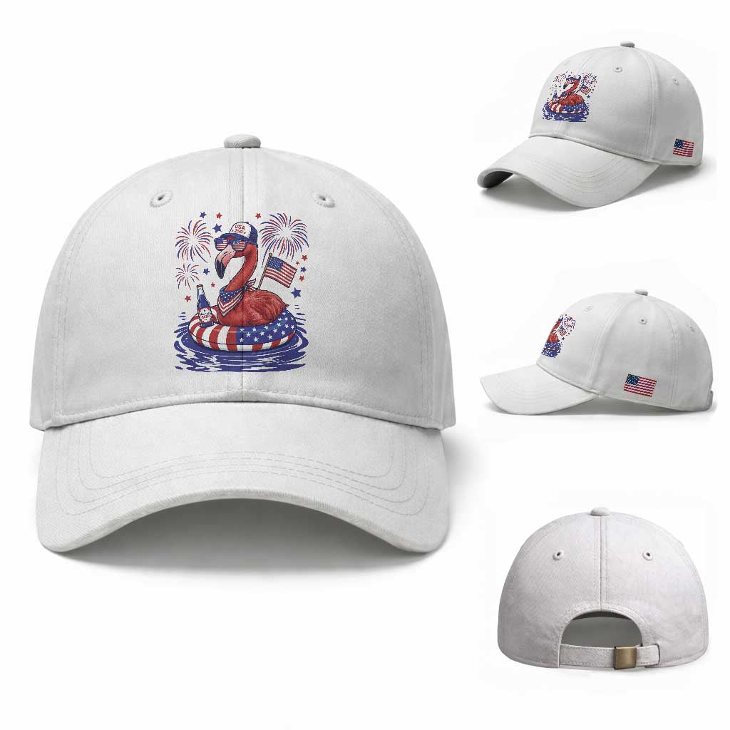 Flamingo 4Th Of July Patriotic USA American Flag Baseball Cap