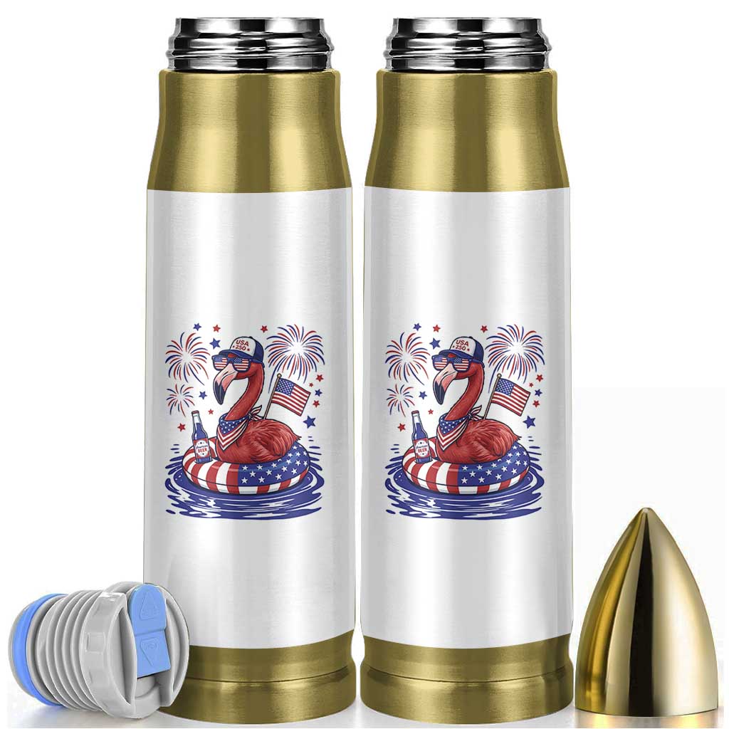 Flamingo 4Th Of July Patriotic USA American Flag Bullet Tumbler