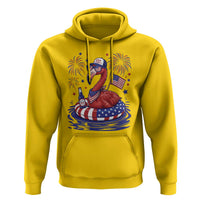 Flamingo 4Th Of July Patriotic USA American Flag Hoodie