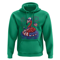 Flamingo 4Th Of July Patriotic USA American Flag Hoodie