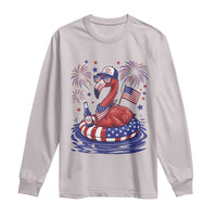 Flamingo 4Th Of July Patriotic USA American Flag Long Sleeve Shirt
