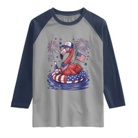 Flamingo 4Th Of July Patriotic USA American Flag Raglan Shirt