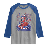 Flamingo 4Th Of July Patriotic USA American Flag Raglan Shirt