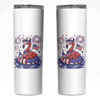 Flamingo 4Th Of July Patriotic USA American Flag Skinny Tumbler