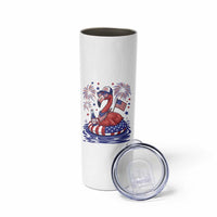 Flamingo 4Th Of July Patriotic USA American Flag Skinny Tumbler
