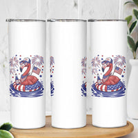 Flamingo 4Th Of July Patriotic USA American Flag Skinny Tumbler