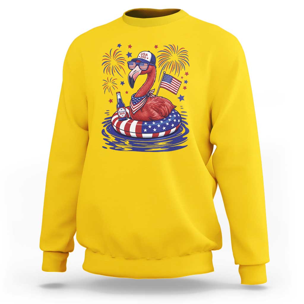 Flamingo 4Th Of July Patriotic USA American Flag Sweatshirt