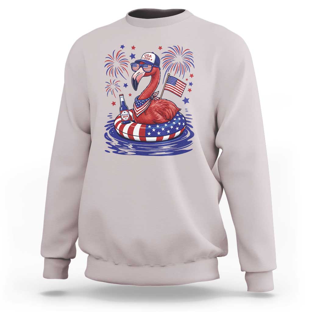 Flamingo 4Th Of July Patriotic USA American Flag Sweatshirt