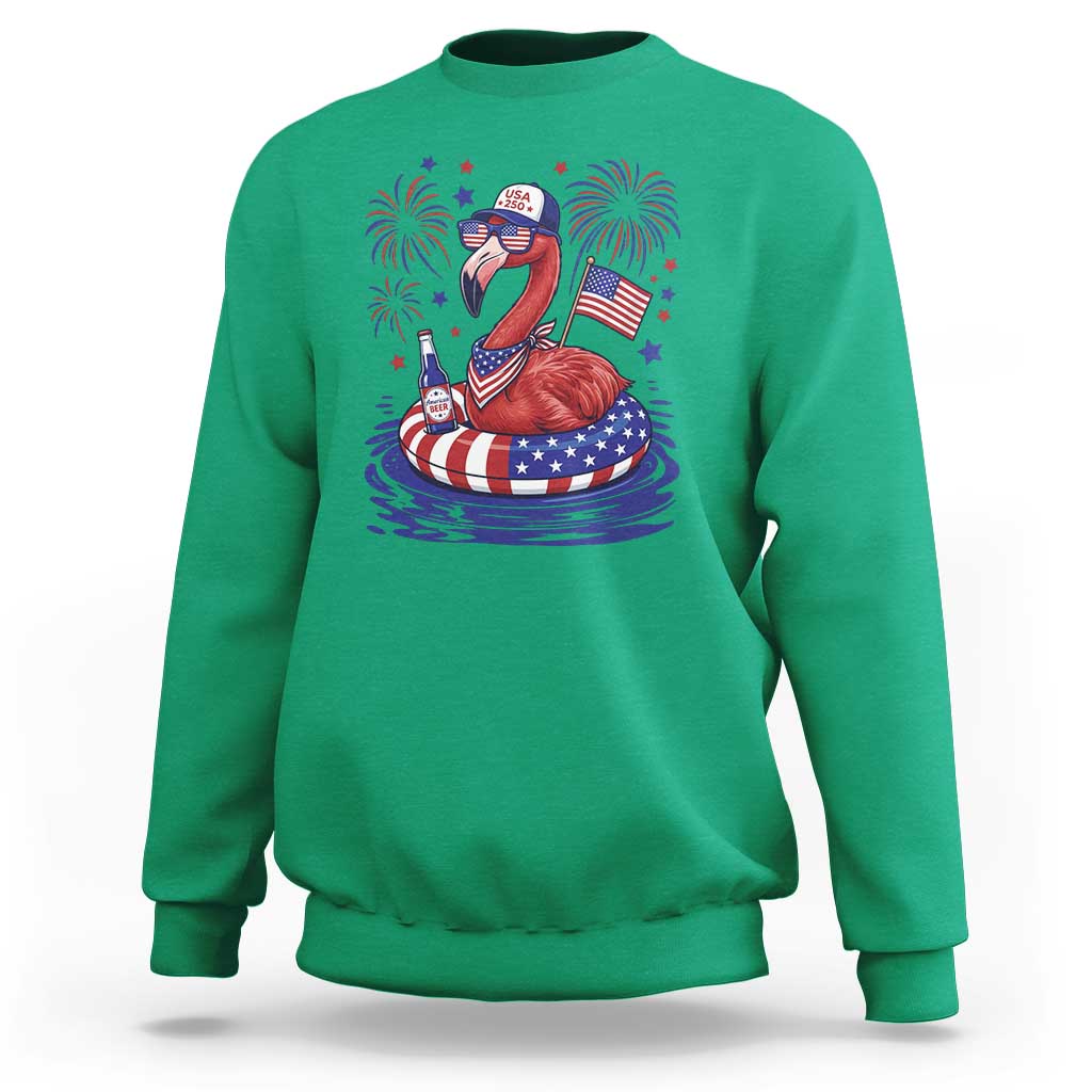 Flamingo 4Th Of July Patriotic USA American Flag Sweatshirt