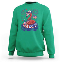 Flamingo 4Th Of July Patriotic USA American Flag Sweatshirt