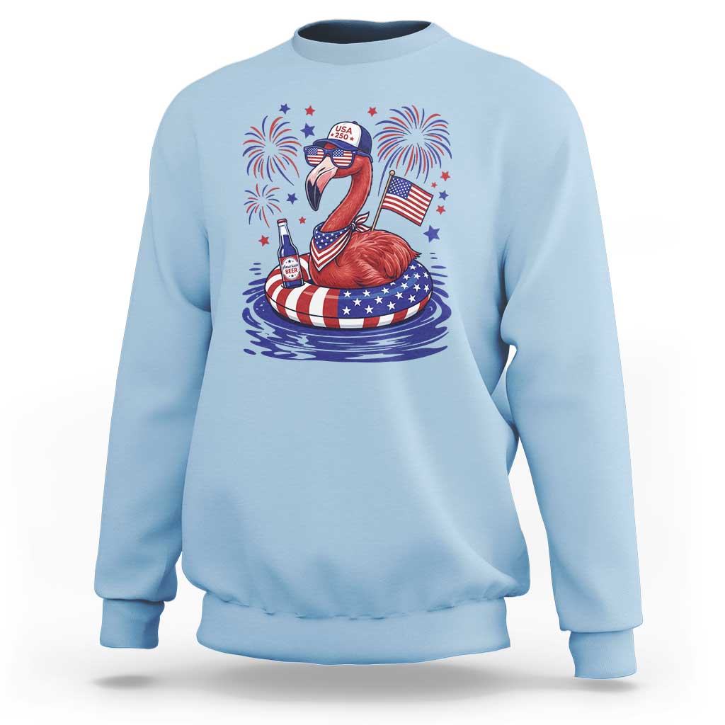 Flamingo 4Th Of July Patriotic USA American Flag Sweatshirt