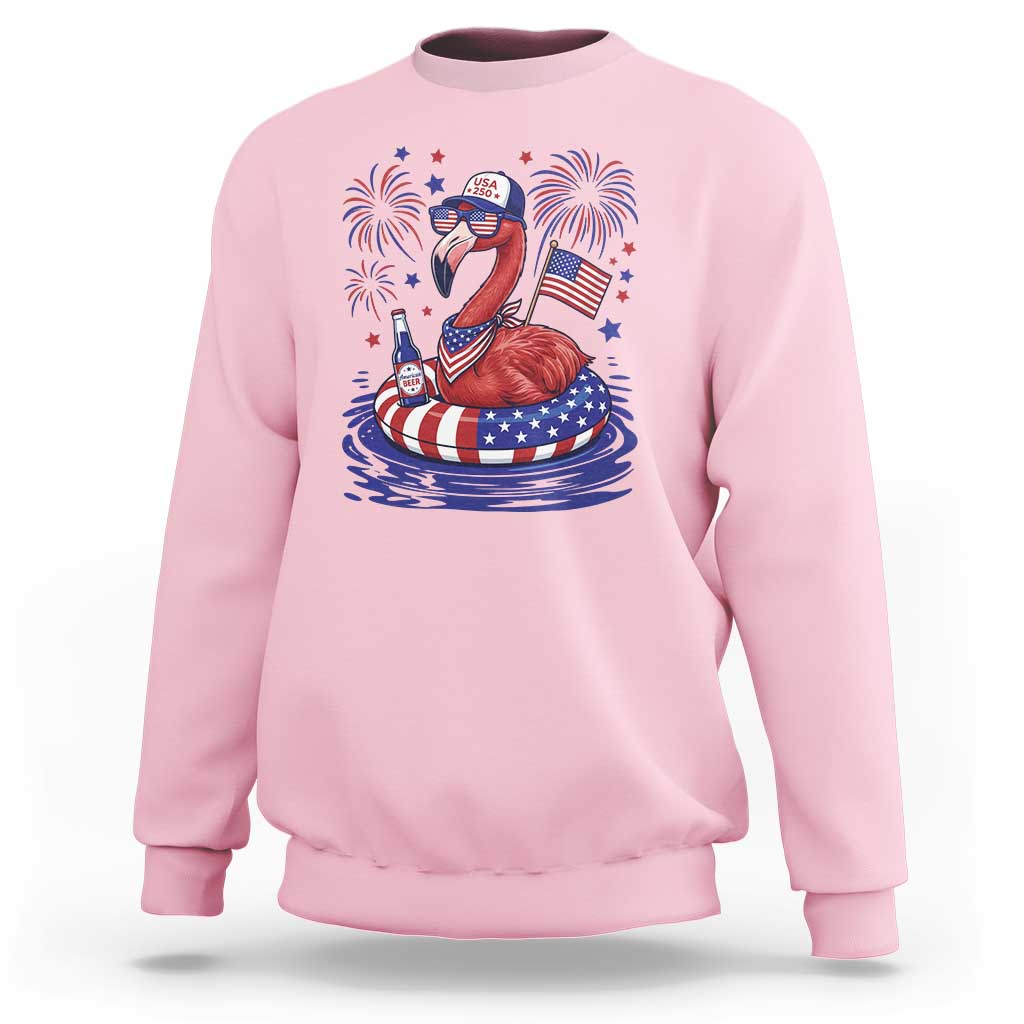 Flamingo 4Th Of July Patriotic USA American Flag Sweatshirt