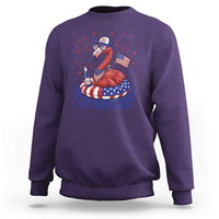 Flamingo 4Th Of July Patriotic USA American Flag Sweatshirt
