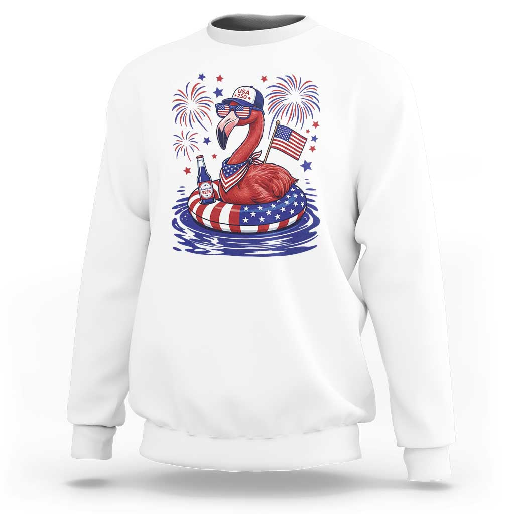 Flamingo 4Th Of July Patriotic USA American Flag Sweatshirt