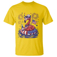 Flamingo 4Th Of July Patriotic USA American Flag T Shirt