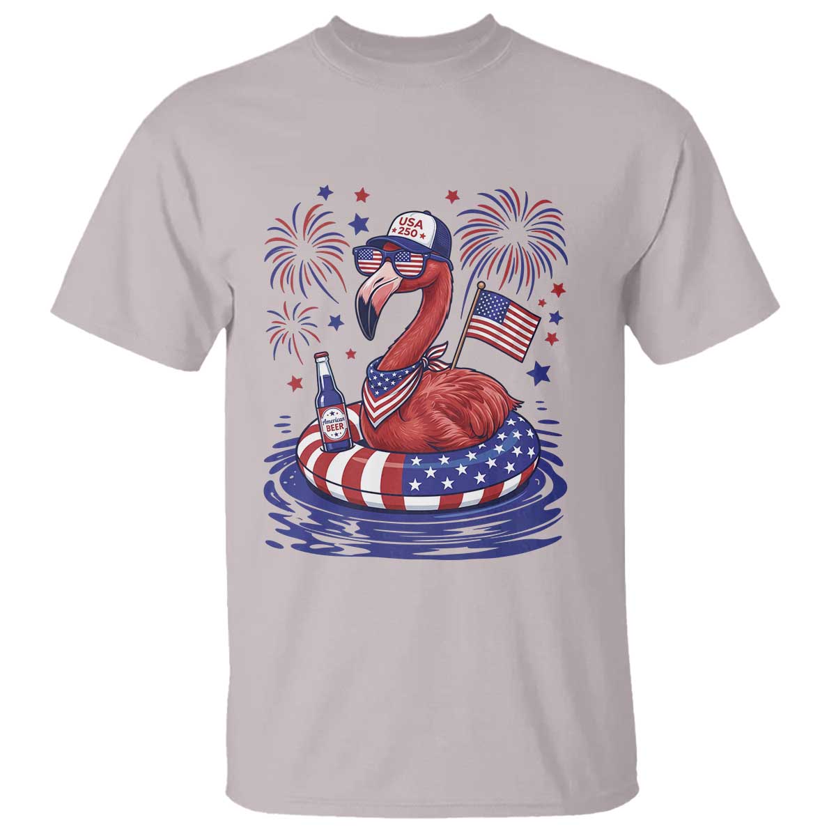 Flamingo 4Th Of July Patriotic USA American Flag T Shirt