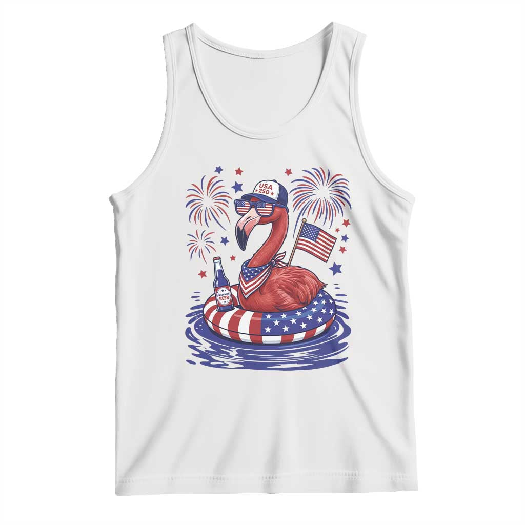 Flamingo 4Th Of July Patriotic USA American Flag Tank Top