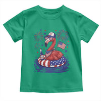 Flamingo 4Th Of July Patriotic USA American Flag Toddler T Shirt