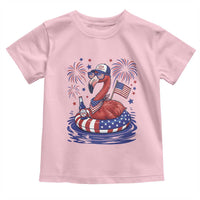 Flamingo 4Th Of July Patriotic USA American Flag Toddler T Shirt