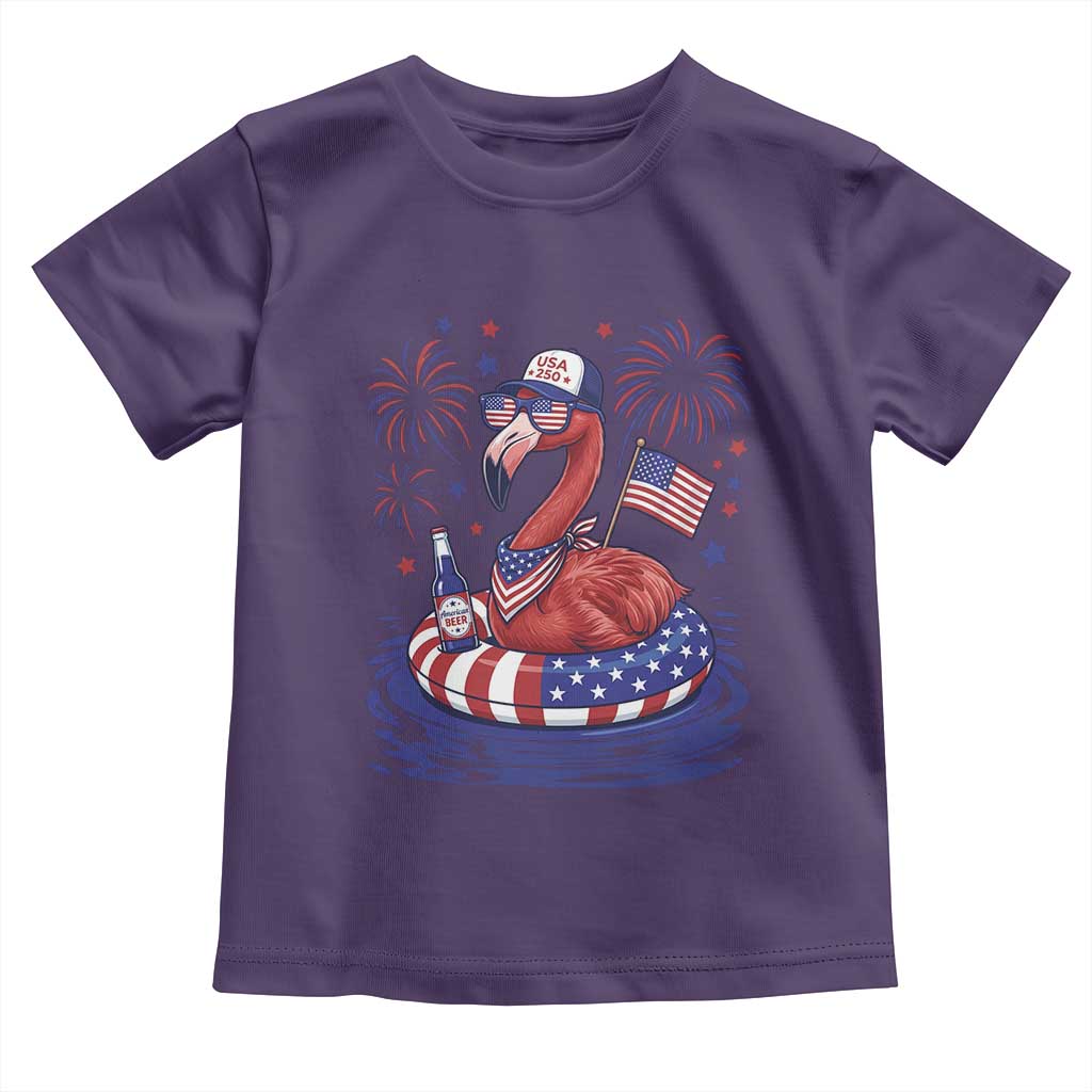 Flamingo 4Th Of July Patriotic USA American Flag Toddler T Shirt