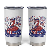 Flamingo 4Th Of July Patriotic USA American Flag Tumbler Cup