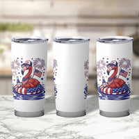 Flamingo 4Th Of July Patriotic USA American Flag Tumbler Cup