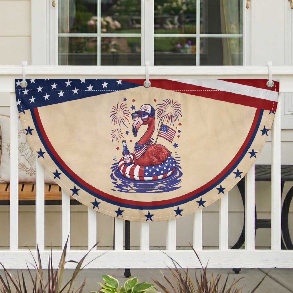 250 Years Anniversary Patriotic Fan Flag Flamingo 4Th Of July USA Independence Flamerica